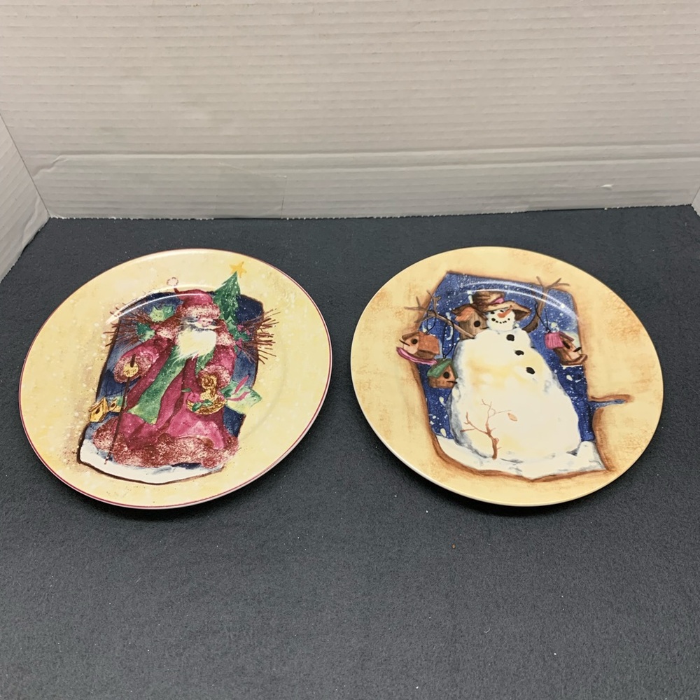 Christmas Decorations Plates by Royal Norfolk Set of 2